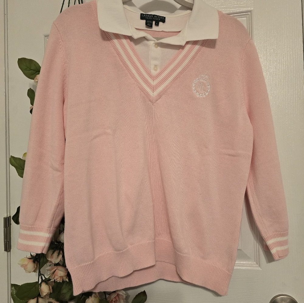 Lauren Ralph Lauren Pink Sweater Womens Size XL